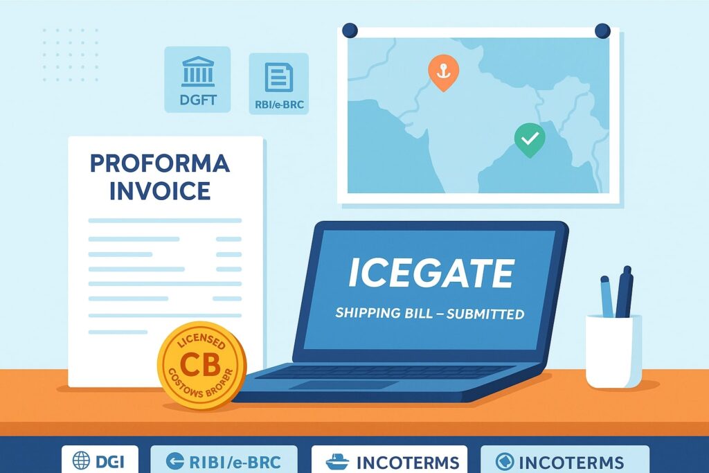 First Export Order? A Practical Playbook for the New Exporter: Credit, Compliance, Proforma Invoice, CHA & Port Choices