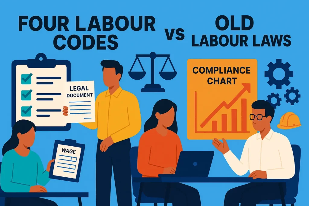 Four Labour Codes vs. Old Labour Laws: The Ultimate Side-by-Side Comparison (Simple Table Guide)